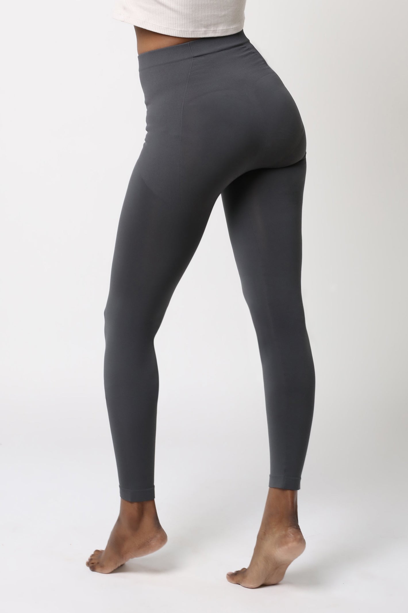 graue Legging - Anthrazit Grau